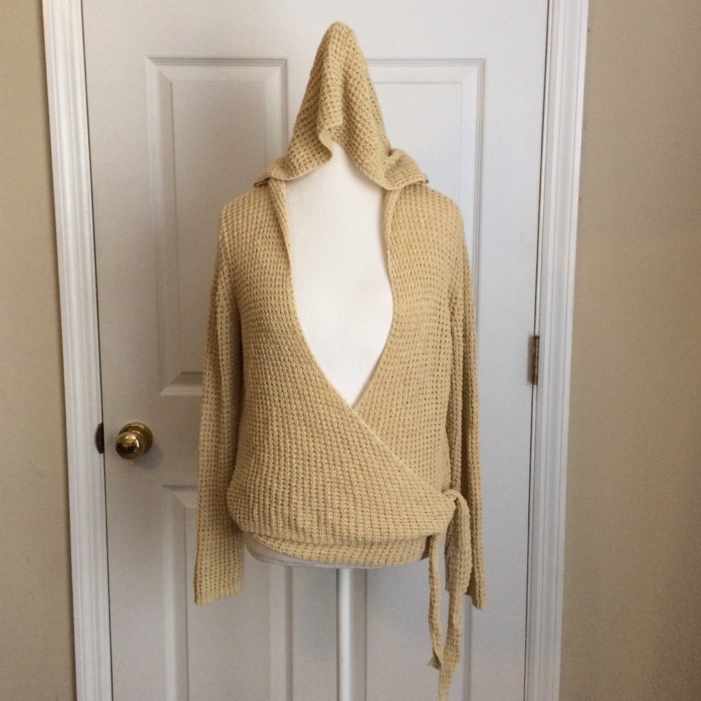 J. Jill Women’s Open Cardigan Hooded Tied Front S